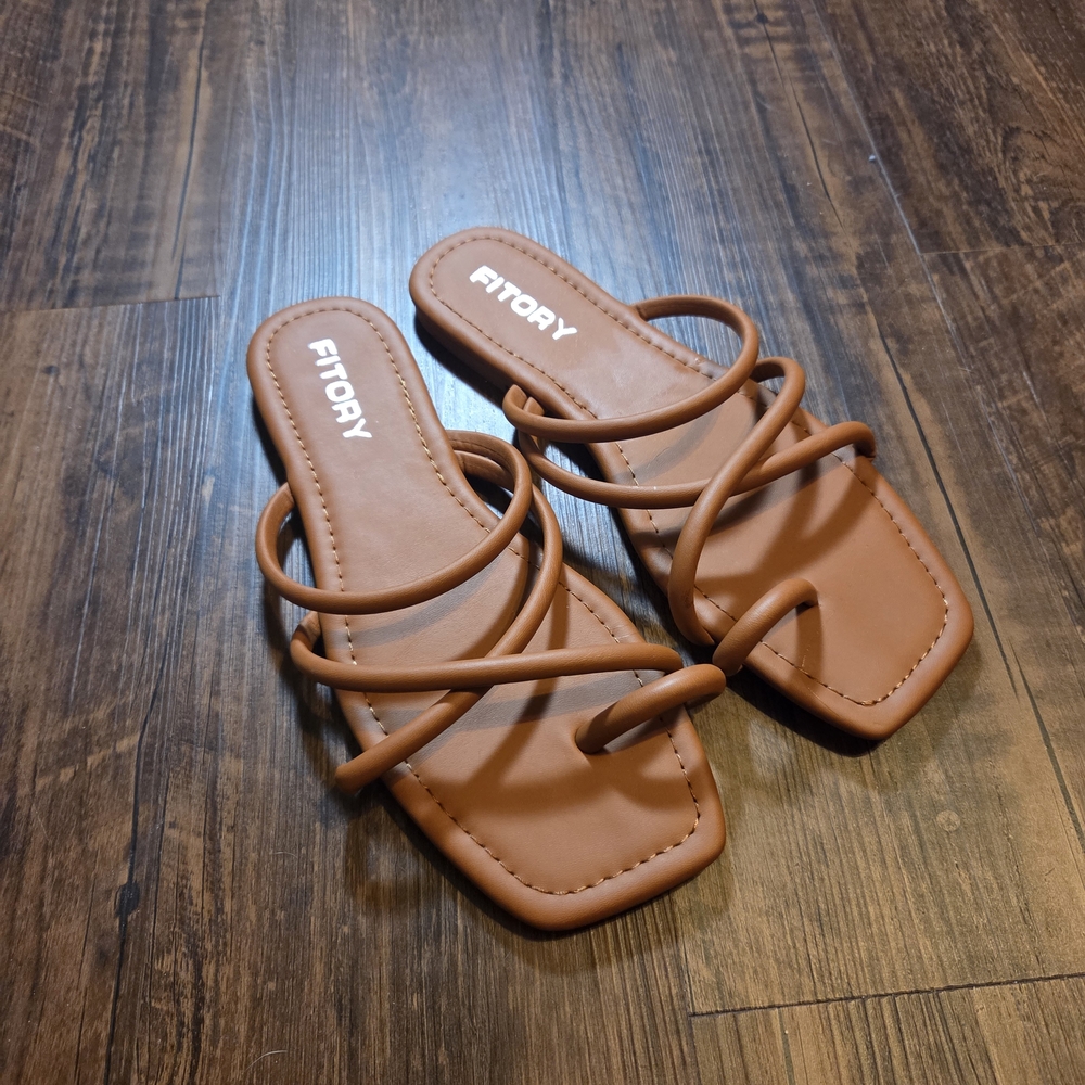 Fitory Women's Tan Strappy Sandals
